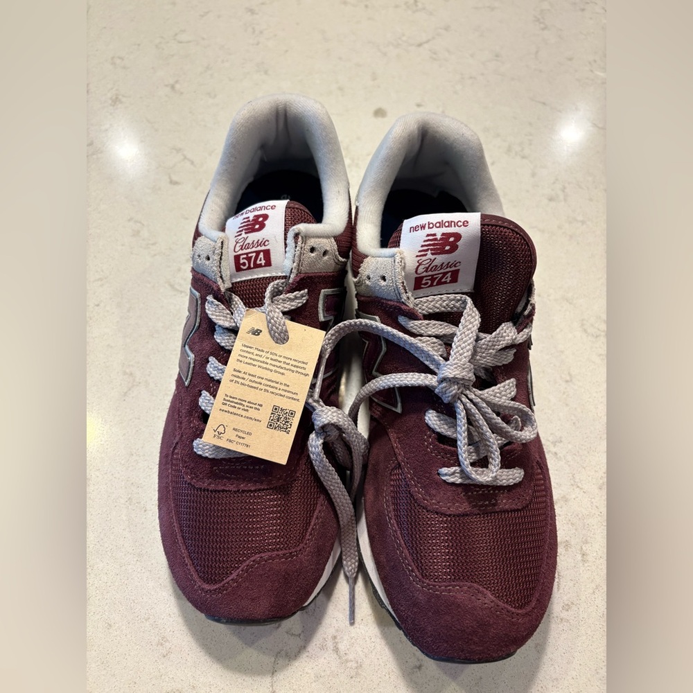 New Balance Men's 574 Deep Red Sneakers